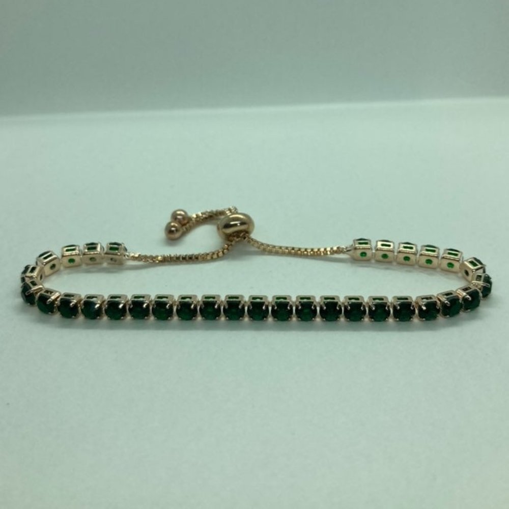 14k Yellow Gold Adjustable Tennis Bracelet 4mm